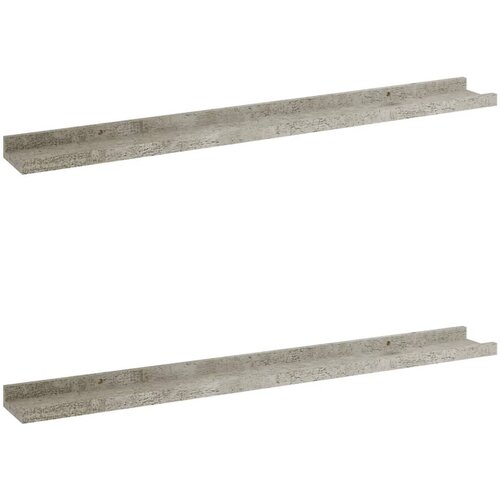 Maison Chic 2 kosi Stenske Police - Viseče police betonsko siva 80x9x3 cm, (21794108) Cene