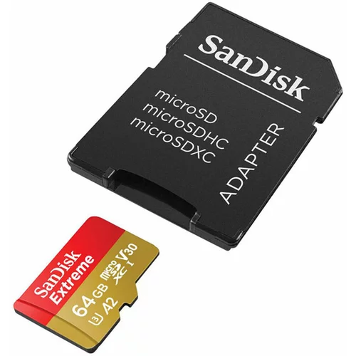 Sandisk Spominska kartica Extreme Micro SDXC UHS-I C10 U3, 190 MB/s, 64 GB + SD Adapter