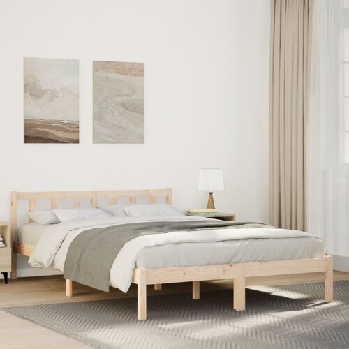  Dugi okvir kreveta bez madraca 160 x 210 cm masivna borovina Cijene