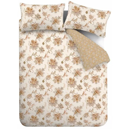 Pineapple Elephant Smeđa/bež posteljina za bračni krevet 200x200 cm Sahara Floral –