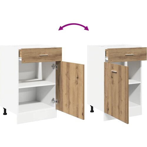  s donjim ladicama &amp;quot;Lyon&amp;quot; Artisan hrast 40x46x81,5 cm Konstruirano drvo Slike