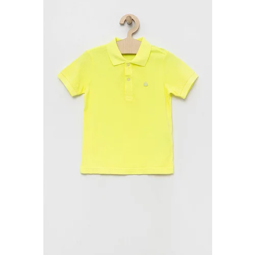 United Colors Of Benetton Pamučna polo majica boja: žuta, glatki model