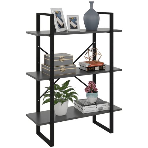 The Living Store Knjižna omara siva 80x30x105 cm iverna plo&amp;scaron;ča - Knjižna Omara, (21431198) Slike