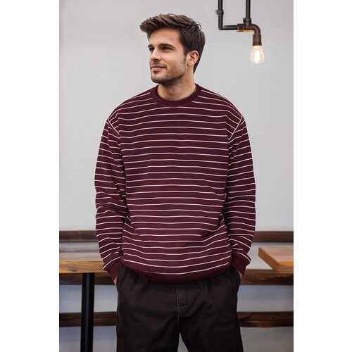 Trendyol Claret Red Oversize/Wide Cut Soft Texture Sweatshirt Slike