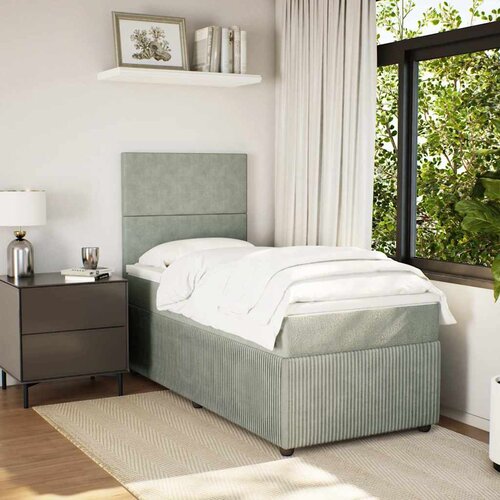 Box spring krevet s madracem svjetlosivi 80 x 200 cm bar&scaron;unasti Cijene