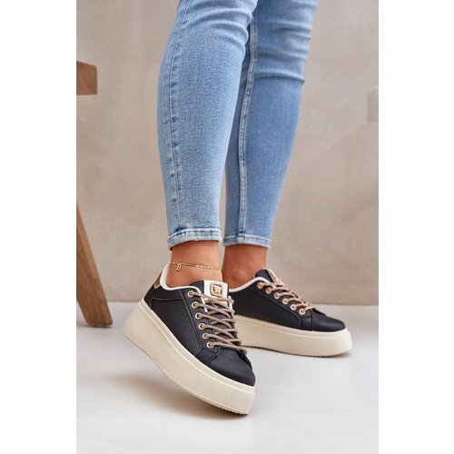 PS1 Platform Sneakers With Decorative Laces Black Fonetha Cene
