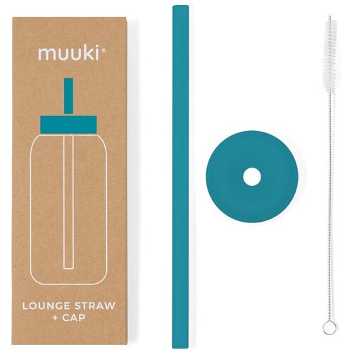 Muuki Silikonska slamka sa četkom za či&amp;scaron;ćenje/s poklopcem Tahiti Blue &amp;ndash; Slike