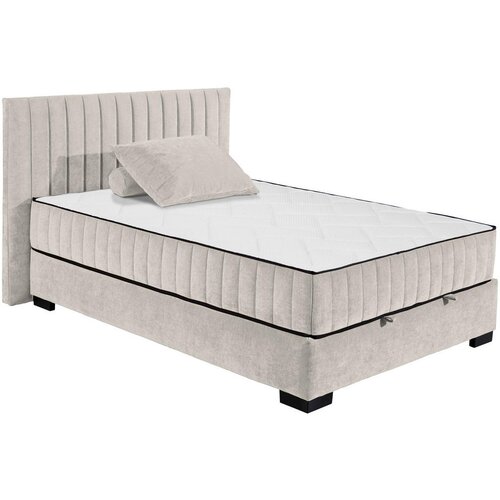 MID.YOU POSTELJA Z VZMETNICO 140 cm x 200 cm , tekstil, leseni material bež Slike