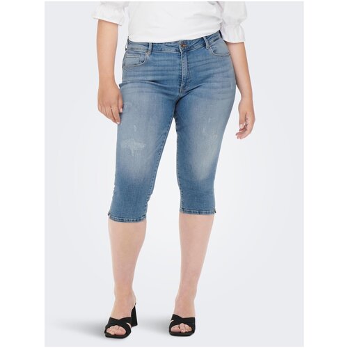 Only Blue Three-Quarter Slim Fit Jeans with Embroidered Effect CARM - Women Slike