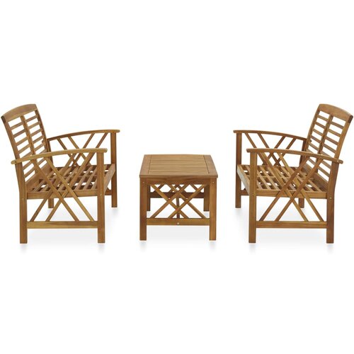 Maison Chic Seti vrtnega pohištva - Vrtna garnitura - Vrtni pohištvo set 3-delna trden akacijev les, (21809440) Cene