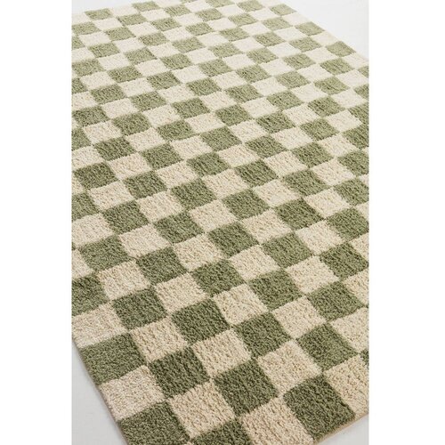 Jotex Zelena/kremno bela bombažna preproga 200x300 cm Mela &amp;ndash; Slike