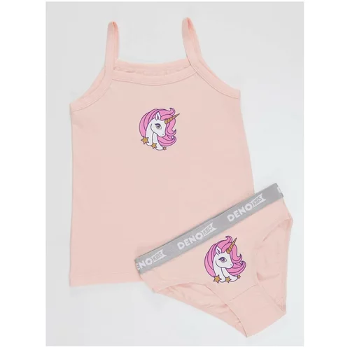 Denokids Unicorn Girl Child Pink Athlete Panties Set