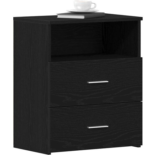  Noćni ormarić s ladicama 2 pcs Crni hrast 50 x 32 x 60 cm Slike