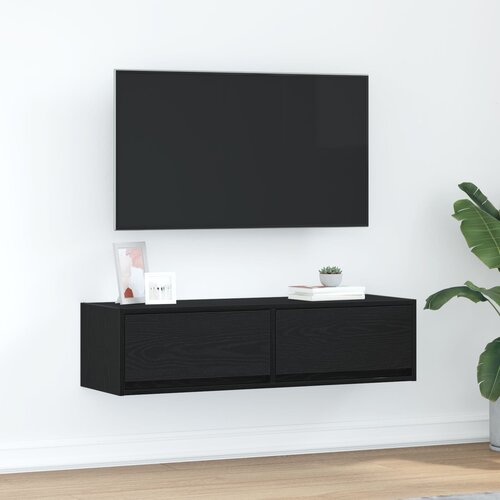 vidaXL TV kabinet Črn Inženirski les 100 x 31 x 25.5 cm Gladko drsenje Cene