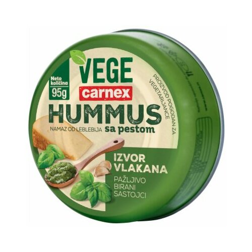 Carnex vege hummus namaz od leblebija sa pestom 95g limenka Slike