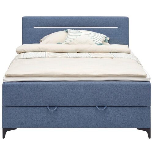 M&amp;ouml;max Postelja Boxspring Jerry, Modra, 140x200 Slike