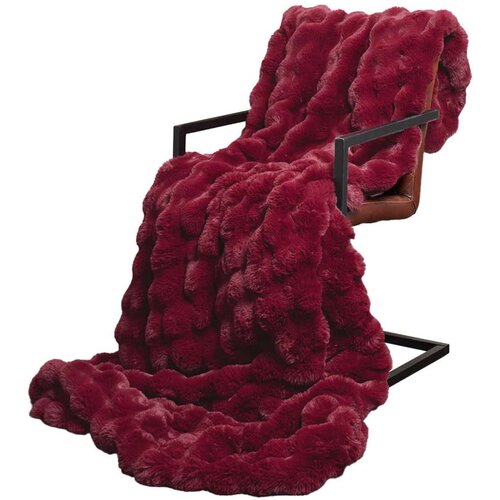  Lažni zec deka Bordeaux Crvena 130 x 150 cm Poliester Slike