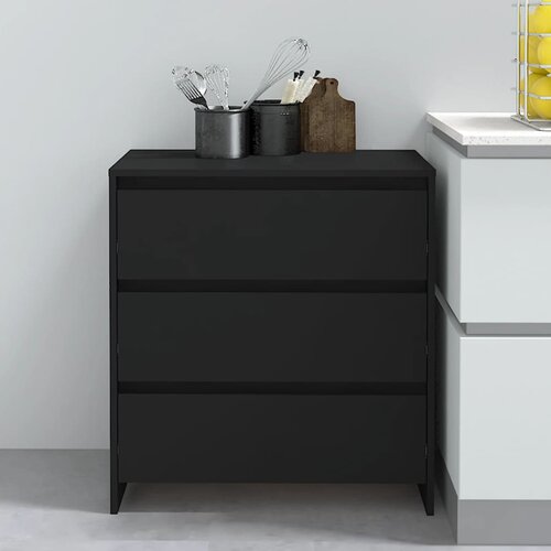vidaXL komoda črna 70x41x75 cm iverna plošča Cene
