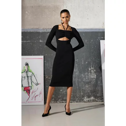 Karl Lagerfeld Obleka KL x Ultimate ikon črna barva