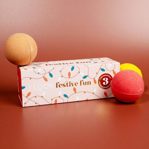 I love... Special Moments Festive Fun kroglica za kopel di&amp;scaron;ave Cinnamon, Pumpkin Spice, Gingerbread 3x150 g Slike