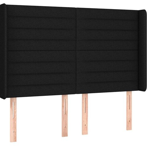 VidaXL Krevet box spring s madracem LED crni 140x200 cm od tkanine Slike