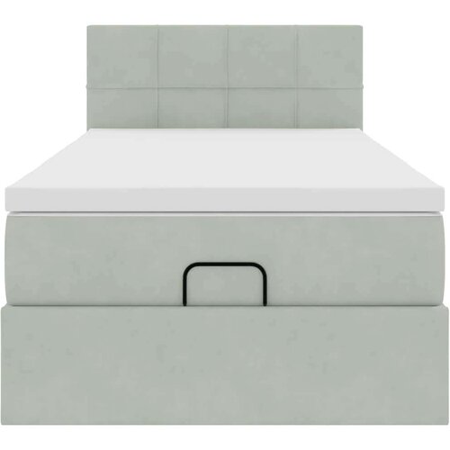VidaXL Okvir kreveta s madraca svijetlosivi 100x200 cm bar&amp;scaron;unasti Slike