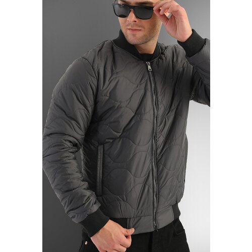 D1fference Men's Anthracite Water And Windproof Quilted Patterned Winter Coat. Cene