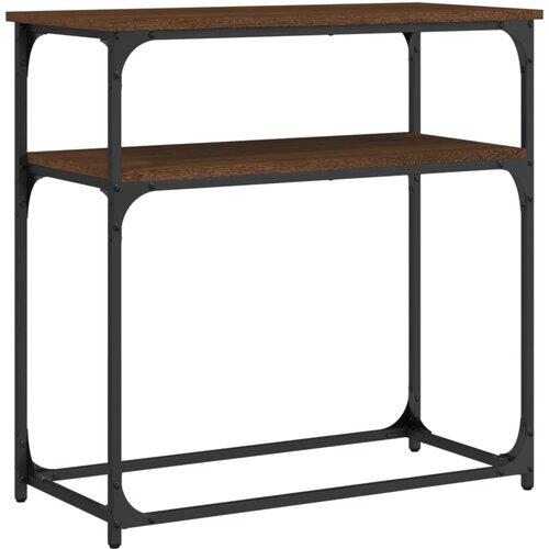 Maison Chic konzolna miza - miza ob steni rjav hrast 75x35,5x75 cm inženirski les, (21785786) Slike