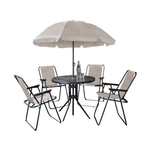 Master Vrtni set sto+ 4 stolice sa suncobranom 17915 bež Slike