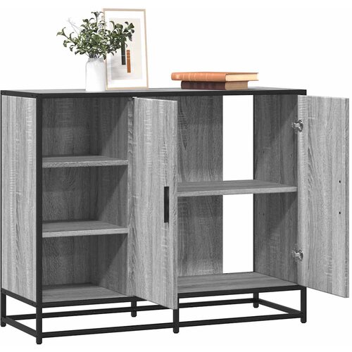vidaXL Komoda Siva Sonoma 92x35x76 cm Konstruirano drvo Cijene