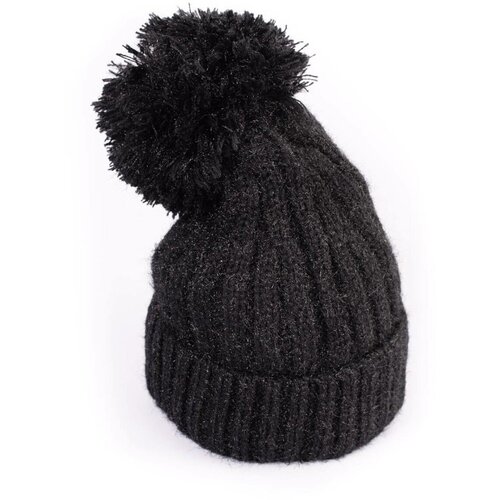 SHELOVET Winter women's hat with pompom black Cene