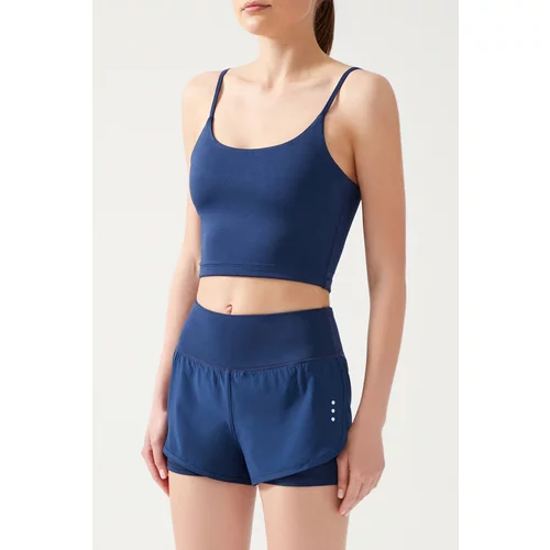LOS OJOS Sports Shorts - Navy blue - Normal Waist