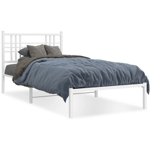 vidaXL Metalni okvir za krevet s uzglavljem bijeli 90 x 190 cm Cene