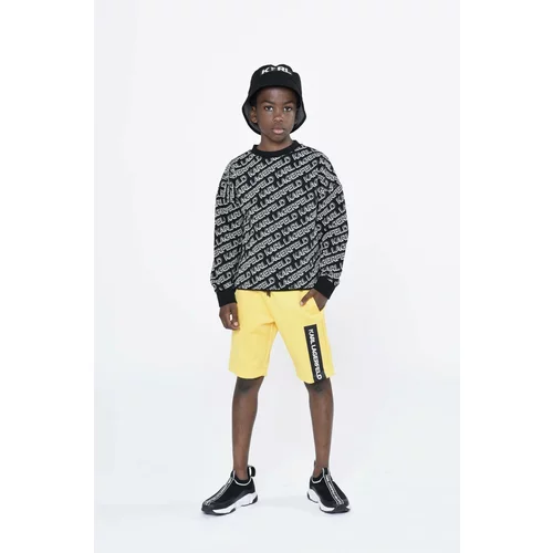 Karl Lagerfeld Dječje kratke hlače boja: žuta, podesivi struk