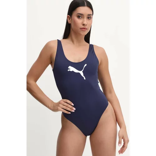 Puma Jednodijelni kupaći kostim boja: tamno plava, mekane košarice, 907685