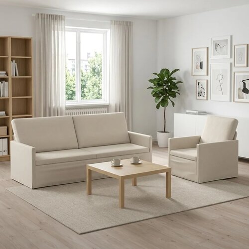  Set sofe 2 pcs Krem Baršun - Krem 1-sjedalni + 3-sjedalni (180 cm) Cene