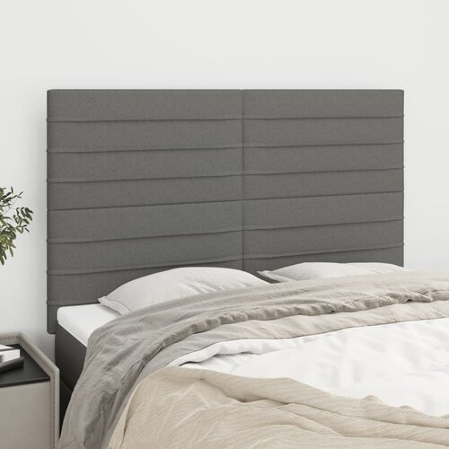 The Living Store posteljno vzglavje 4 kosa temno siv 72x5x78/88 cm blago - vzglavje, (21438298) Slike
