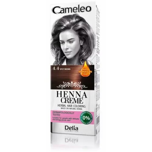 Cameleo farba za kosu bez amonijaka, na bazi prirodne kane (hene) 4.4 zavodljivo smeđa 75 g - delia Cene