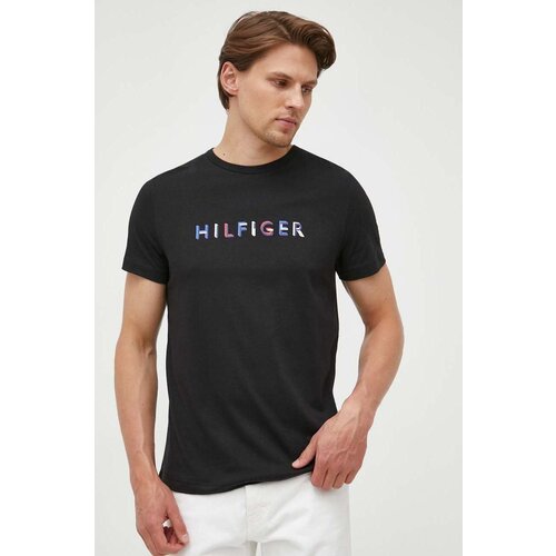 Tommy Hilfiger Bombažna kratka majica črna barva Slike