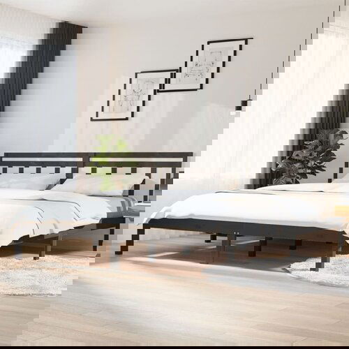Furnova Posteljni okvir siv iz borovine 200x200 cm, (21937248) Slike