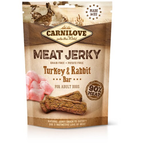 Carnilove dog meat jerky - zajec &amp;amp; puran, 100g Slike