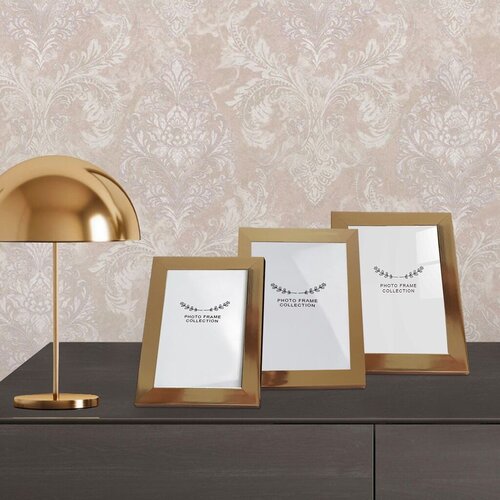Lessentiel Maison set ramova za slike 3IAFC1024, 10x15cm, 13x18cm, 15x21cm, 3 komada, Zlatne boje Slike