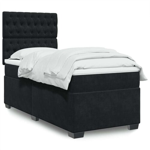 Box spring krevet s madracem crni 100x200 cm baršunasti Cijene