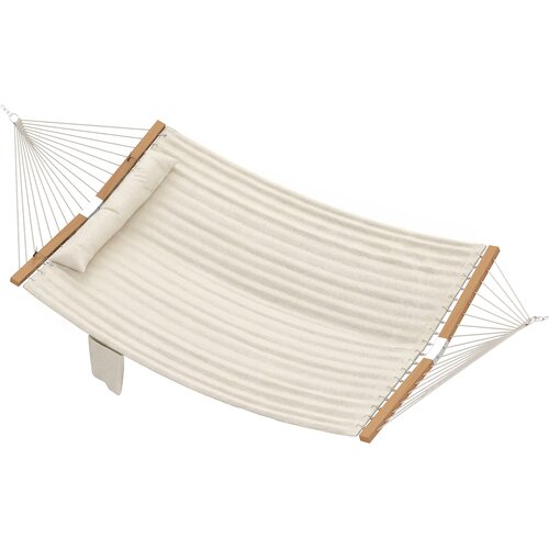 HOMESTAR Zunanja viseča mreža 200x140 cm krem z naslonom za glavo in žepom za revije, (5000228117) Slike