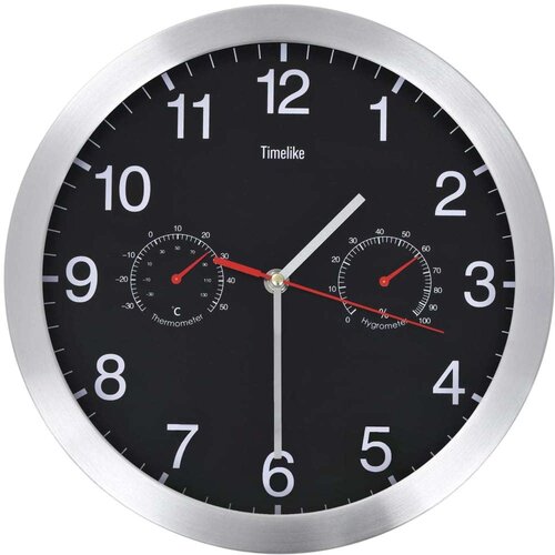 vidaXL Stenska ura s Quartz gibanjem, higrometrom in termometrom 30 cm, (20743544) Cene