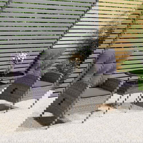 VidaXL 3-dijelni vrtni bistro set od poliratana sivi Slike