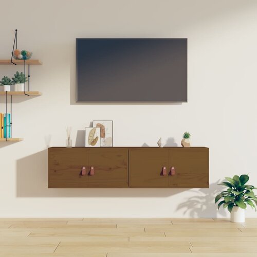 vidaXL Zidni ormarići 2 kom boja meda 60x30x30 cm od masivne borovine Cijene