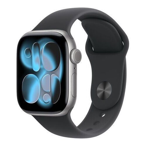 Apple watch series 11 [gps 42mm] smartwatch with space gray aluminum case with black sport band - s/m. sleep score, fitness tracker, health monitoring, always-on display, water resistant Cene