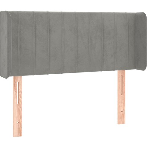 VidaXL Vzglavje z u&amp;scaron;esi svetlo sivo 103x16x78/88 cm žamet, (20792805) Slike