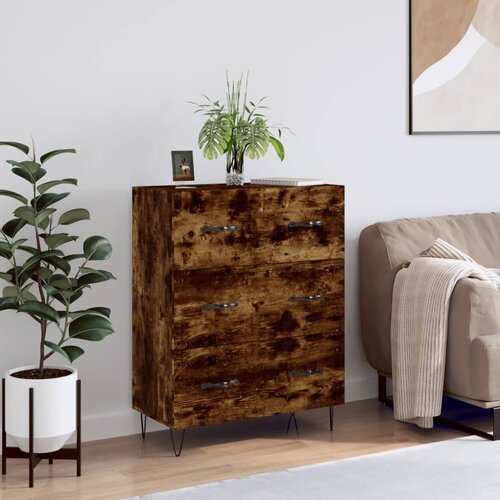 vidaXL Komoda dimljeni hrast 69,5x34x90 cm inženirski les Cene